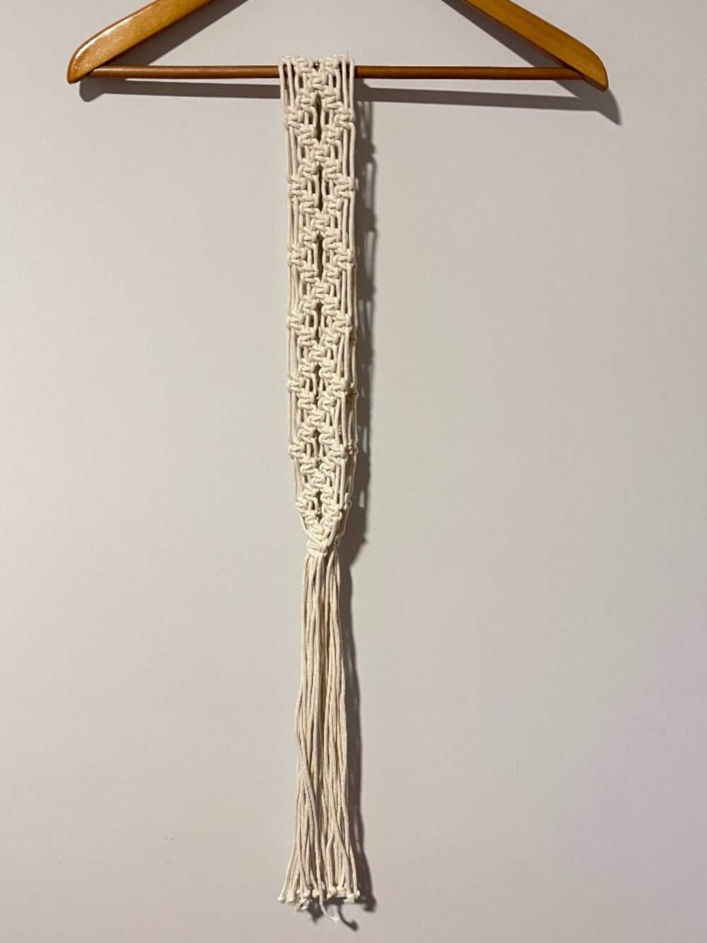 Handmade Womens Macrame Belt Wrapped Off White One Size Rope Fringe Boho Hippie
